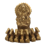 Divya Mantra Hindu Religious God Sri Surya Narayan Bhagwan Sun Diety With Seven Horses Chariot Rath Sculpture Statue Murti Idol - Home Decor Gift Collection Item / Product - Money, Good Luck - Yellow - Divya Mantra