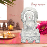 Divya Mantra Sri Hindu Goddess Mata Laxmi Maa Idol Sculpture Statue Murti - Puja Room, Meditation, Prayer, Office, Temple, Home Decor Gift Collection Item/Product-Money, Good Luck, Prosperity-Silver - Divya Mantra