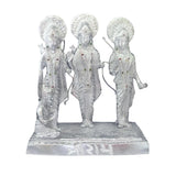 Divya Mantra Hindu God Ram with Laxman Hanuman & Goddess Sita Darbar Sculpture Statue Brass Murti Puja Room, Temple, Meditation, Office, Business, Home Decor Table Item/Product-Money, Good Luck-Silver - Divya Mantra