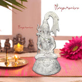 Divya Mantra Hindu Religious God Meditating Shiv Bhagwan With Yoga Mudra Idol Sculpture Statue Brass Murti Puja Room, Temple, Meditation, Concentration, Home Decor Item/Product-Money,Good Luck-Silver - Divya Mantra