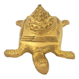 Divya Mantra Sri Chakra Sacred Hindu Geometry Shree Yantram Ancient Vedic Tantra Scriptures Sree Yantra on Tortoise Vastu Shastra Remedy for Removal of Obstacles, Wish Fulfillment, Good Luck - Yellow - Divya Mantra