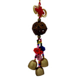 Divya Mantra Decorative Prayer Wind Bell With 12 Lucky Chinese Coins Feng Shui & Fishes Gift Pendant Amulet Car Mirror Decor Ornament Accessories/Good Luck Interior Wall Hanging Showpiece- Multicolour - Divya Mantra