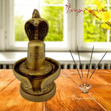 Divya Mantra Hindu God Sri Mahadev Shivling with Nag Devta Sculpture Statue Murti Puja, Temple, Prayer, Meditation, Office, Business, Home Decor Gift Collection Item/Product - Money, Good Luck-Yellow - Divya Mantra