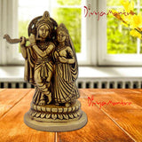 Divya Mantra Decorative Sri Hindu Goddess Radha & Lord Shri Krishna Idol Sculpture Statue Murti -Puja, Meditation, Prayer, Office, Home Decor Gift Collection Item/Product-Money, Good Luck, Love-Yellow - Divya Mantra