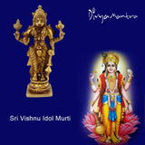 Divya Mantra Decorative Sri Vishnu God Idol Sculpture Statue Murti - Puja Room,Temple, Meditation, Prayer, Office, Business, Home Decor Gift Collection Item/Product-Money, Good Luck, Prosperity-Yellow - Divya Mantra