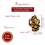 Divya Mantra Sri Hindu God Ganesha Ganpati Idol Sculpture Statue Murti - Puja Room, Meditation, Prayer, Office, Business, Home Decor Gift Collection Item/ Product-Money, Good Luck, Prosperity - Yellow - Divya Mantra