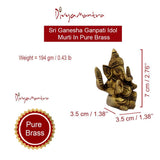 Divya Mantra Sri Hindu God Ganesha Ganpati Idol Sculpture Statue Murti - Puja Room, Meditation, Prayer, Office, Business, Home Decor Gift Collection Item/Product- Money, Good Luck, Prosperity - Yellow - Divya Mantra