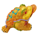 Divya Mantra Feng Shui Vastu King Money Toad Three Legged Frog With Coin For Wealth Luck Happiness Success & Financial Gains, Good Charm, Office, Home Decor Gift Collection Item / Product - Yellow - Divya Mantra