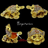 Divya Mantra Feng Shui Vastu King Money Toad Three Legged Frog With Coin For Wealth Luck Happiness Success & Financial Gains, Good Charm, Office, Home Decor Gift Collection Item / Product - Multicolor - Divya Mantra