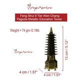 Divya Mantra Feng Shui 9 Tier Wen Chang Pagoda Metallic Education Tower For Protection & Knowledge Student, Showpiece, Table Decorative, Home, Good Luck, Gift Collection Item/Product-Money - Brown - Divya Mantra