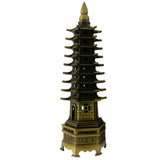 Divya Mantra Feng Shui 9 Tier Wen Chang Pagoda Metallic Education Tower For Protection & Knowledge Student, Showpiece, Table Decorative, Home, Good Luck, Gift Collection Item/Product-Money - Brown - Divya Mantra