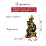 Divya Mantra Sri Hindu Religious God Kuber Idol Sculpture Statue Murti - Puja Room, Meditation, Prayer, Office, Home Decor Gift Collection Item / Product - Money, Good Luck, Prosperity Set of 2-Yellow - Divya Mantra
