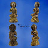 Divya Mantra Meditating Gautam Buddha Sculpture Statue Murti Puja Room, Meditation, Prayer, Office, Business, Home Decor Gift Collections Item / Product - Money, Good Luck, Prosperity Set of 2- Yellow - Divya Mantra