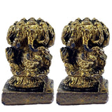 Divya Mantra Sri Hindu God Panchmukhi (Five Faced) Ganesha Idol Sculpture Statue Murti - Puja Room, Meditation, Prayer, Office, Business, Temple, Home Decor Lucky Gift Item / Product Set of 2 - Yellow - Divya Mantra