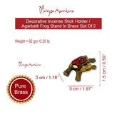 Divya Mantra Decorative Feng Shui King Money Frog Pair Pure Brass Aroma Incense Stick Holder/ Agarbatti Stand For Good Luck, Puja Room, Home Decor, Showpiece Gift Item Collection Set of 2 -Multicolour - Divya Mantra