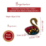 Divya Mantra Decorative Feng Shui Mandarin Ducks Pair Pure Brass Aroma Incense Stick Holder/ Agarbatti Stand For Good Luck, Puja Room, Home Decor, Showpiece Gift Item Collection Set of 2 -Multicolour - Divya Mantra