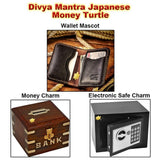 Divya Mantra Japanese Asakusa Temple Lucky Charm Turtle Pair Home Decor Statue & Feng Shui Natural Healing Gemstone Crystal Bonsai Fortune Tree for Good Luck, Wealth, Table Decoration Set- Multicolor - Divya Mantra