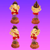 Divya Mantra Bobblehead Figure For Office, Car Dashboard Bobble Head Spring Shaking Sri Ganeshji Kids Toy Doll Showpiece, Collection Figurines, Home Decor / Yoga Meditation Room Decoration - Red - Divya Mantra