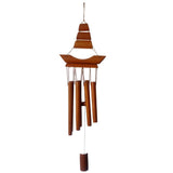 Divya Mantra Feng Shui Wooden Wind Chime with 8 Pipe Soothing Natural Unique Good Luck Decoration Outdoor Garden Patio Balcony Yard Home Window Eco Friendly Hanging Decor Showpiece Vastu Item - Brown - Divya Mantra