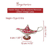 Divya Mantra Aladdin Magic Genie Costume Moroccan Lantern Vintage Lamp Arabian Decorative Light Item for Party Decorations, Home, Kitchen Table Decor Accessories Wedding Decoration Item - Red, Silver - Divya Mantra