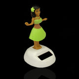 Divya Mantra Bobblehead Figure Solar Powered Car Dashboard Bobble Head Dancing Shaking Hulla Hawaiian Girl Kids Toy Doll Showpiece, Collection Figurines, Office Desk Home Decor /Room Decoration -Green - Divya Mantra