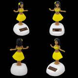 Divya Mantra Bobblehead Figure Solar Powered Car Dashboard Bobble Head Dancing Shaking Hulla Hawaiian Girl Kids Toy Doll Showpiece, Collection Figurines, Office Desk Home Decor /Room Decoration-Yellow - Divya Mantra