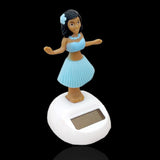 Divya Mantra Bobblehead Figure Solar Powered Car Dashboard Bobble Head Dancing Shaking Hulla Hawaiian Girl Kids Toy Doll Showpiece, Collection Figurines, Office Desk Home Decor /Room Decoration - Blue - Divya Mantra