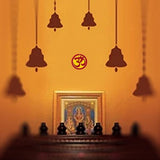 Divya Mantra Trishakti Yantra Trishul Swastik Aum for Car Om Indian Mandir Home Wall Decor Hindu Temple Pooja Items Vastu Decorative Car Hanging Diwali Puja Double Sided Symbol - Multi - Set of 4 - Divya Mantra