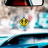 Divya Mantra Sikh Khanda for Car Home Wall Decor Temple Pooja Items Sacred Religious Decorative Showpiece Interior Hanging Accessories Puja Symbol Good Luck Charm -Double Sided, Black Yellow -Set Of 2 - Divya Mantra