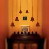 Divya Mantra Feng Shui Tibetan Bell Money Hanging Trishakti Yantra for Car Home Wall Decor Temple Pooja Items Decorative Showpiece Vastu Yoga Symbol Shiva Trishul, Lucky Om, Swastik - Multi - Set of 2 - Divya Mantra