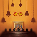 Divya Mantra Shubh Labh Hindu Home Wall Decor Sticker Entrance Door Symbol Temple Pooja Items Sacred Religious Decorative Showpiece Indian Mandir Decoration Interior Good Luck Accessories -Red, Yellow - Divya Mantra
