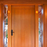 Divya Mantra Shubh Labh Hindu Home Wall Decor Sticker Entrance Door Symbol Temple Pooja Items Sacred Religious Showpiece Mandir Decoration Interior Accessories Lucky Charm - Red, Yellow - Set Of 3 - Divya Mantra