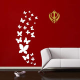 Divya Mantra Sikh Khanda for Car Home Wall Decor Temple Pooja Items Sacred Religious Decorative Showpiece Interior Hanging Accessories Puja Symbol Good Luck Charm - Double Sided, Golden - Set Of 3 - Divya Mantra