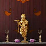 Divya Mantra Sri Shiva Trishul (Trident) on Brass Stand Yantra Indian Mandir Home Decor Hindu Temple Pooja Items Vastu Decorative Car Dashboard Showpiece Diwali Puja Symbol Good Luck Charm - Golden - Divya Mantra