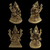 Ganesh Idol Home Temple Decor Mandir Room Decoration Accessories Indian Hindu Lord Sri Ganesha ji Diwali Pooja Ganpati Murti Puja Articles God Brass Statue Interior Decorative Showpiece - Golden - Divya Mantra