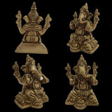 Ganesh ji Idol Home Temple Decor Mandir Room Decoration Accessories Indian Hindu Lord Sri Ganesha Diwali Pooja Ganpati Murti Puja Articles God Brass Statue Interior Decorative Showpiece - Golden - Divya Mantra