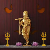 Divya Mantra Sri Shiva Trishul Damru with Stand Brass Statue Yantra Indian Mandir Home Decor Hindu Temple Pooja Items Vastu Decorative Car Dashboard Showpiece Diwali - Divya Mantra