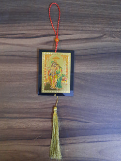 Divya Mantra Spiritual Hindu Goddess Radha Krishna Talisman Gift Pendant Amulet Car Rear View Mirror Decor Ornament Accessories/Good Luck, Money, Wealth Interior Home Wall Hanging Gift Showpiece