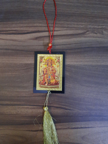 Spiritual Hindu God Sri Hanuman Bajrangi Talisman Gift Pendant Amulet Car Rear View Mirror Decor Ornament Accessories/Good Luck, Money, Wealth Interior Home Wall Hanging