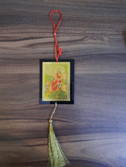 Divya Mantra Spiritual Hindu Goddess Sri Maa Durga Talisman Gift Pendant Amulet Car Rear View Mirror Decor Ornament Accessories/Good Luck, Money, Wealth Interior Home Wall Hanging Gift Showpiece