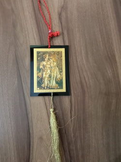 Spiritual Hindu Goddess Radha Krishna Talisman Gift Pendant Amulet Car Rear View Mirror Decor Ornament Accessories/Good Luck, Money, Wealth Interior Home Wall Hanging Gift Showpiece