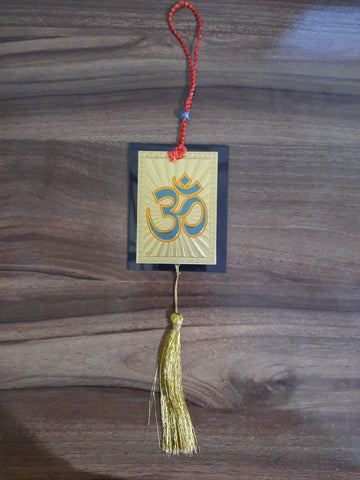 Spiritual Hindu Goddess Om Yantra Gift Pendant Amulet Car Rear View Mirror Decor Ornament Accessories/Good Luck, Money, Wealth Interior Home Wall Hanging Gift Showpiece