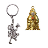 Divya Mantra Hanuman Chalisa Kawach Yantra Good Luck Charm Protection Pendant Locket Talisman & Sri Hanuman Keychain for Bike/Car/ Home; Gift Set - Divya Mantra