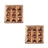 Divya Mantra Set of 2 Pure Copper Plates with 9 Wish Pyramids Yantra Wall/Door Sticker, Vastu Dosh Nivaran, Good Luck, Money, Vaastu Shastra Remedy, Protection Amulet- Home, Office Decor Item - Brown - Divya Mantra