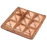 Divya Mantra Set of 3 Pure Copper Plates with 9 Wish Pyramids Yantra Wall/Door Sticker, Vastu Dosh Nivaran, Good Luck, Money, Vaastu Shastra Remedy, Protection Amulet- Home, Office Decor Item - Brown - Divya Mantra