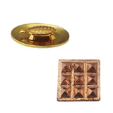 Divya Mantra Set of 2 Pure Copper Plates with 9 Wish Pyramids Vastu Dosh Nivaran Yantra Door Sticker-Brown & Feng Shui 1.5 Inch Tortoise/Turtle with 2.25 Inch Water Plate For Good Luck, Money-Yellow - Divya Mantra