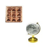 Divya Mantra Combo Of Feng Shui Crystal Globe for Success And 9 Wish Pyramids on Pure Copper Plate Yantra Wall/Door Sticker - Vastu Dosh Nivaran, Good Luck, Money, Vaastu Shastra Remedy - Multicolour - Divya Mantra