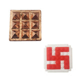Divya Mantra Combo Of Hindu Symbol Swastika 25 Pyramids Yantra And 9 Wish Pyramids on Pure Copper Plate Yantra Wall/Door Sticker - Vastu Dosh Nivaran, Good Luck , Vaastu Shastra Remedy - Multicolour - Divya Mantra
