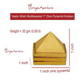 Divya Mantra Japanese Lucky Charm Feng Shui Money Turtle Pair Home Decor Collectible Ornament Wealth Amulet & Vastu Wish Multilayered 1 Inch Zinc Pyramid Good Luck, Wealth, Health, Money –Gold, Silver - Divya Mantra