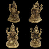 Ganesh Laxmi Idol For Home Temple Decor Mandir Room Decoration Accessories Indian Sri Hindu Lord Diwali Pooja Murti Puja Articles God Brass Statue Interior Decorative Showpiece Good Luck Money - Gold - Divya Mantra